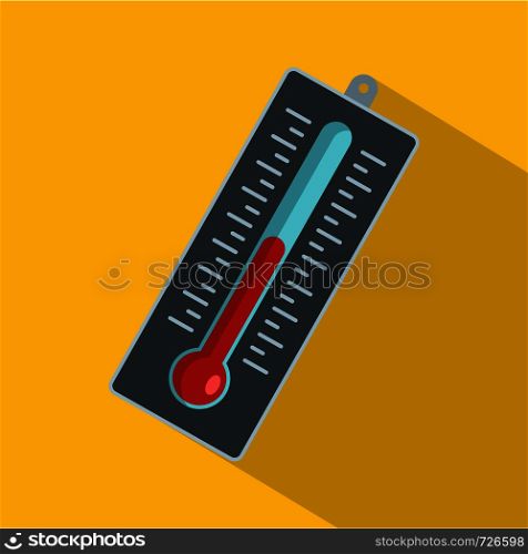 Big thermometer icon. Flat illustration of big thermometer vector icon for web. Big thermometer icon, flat style