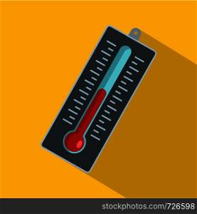 Big thermometer icon. Flat illustration of big thermometer vector icon for web. Big thermometer icon, flat style