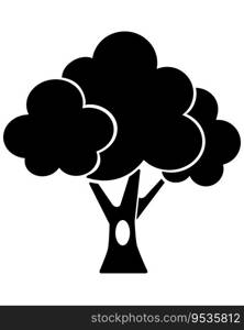 Big Tree with Hollow, simple plant silhouette - vector illustration for logo or pictogram. Tree silhouette with hollow for identity, icon or sign