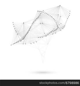 Big triangular trendy bubble. Polygonal vector illustration. Abstract trendy geometric speech bubble with triangular polygons