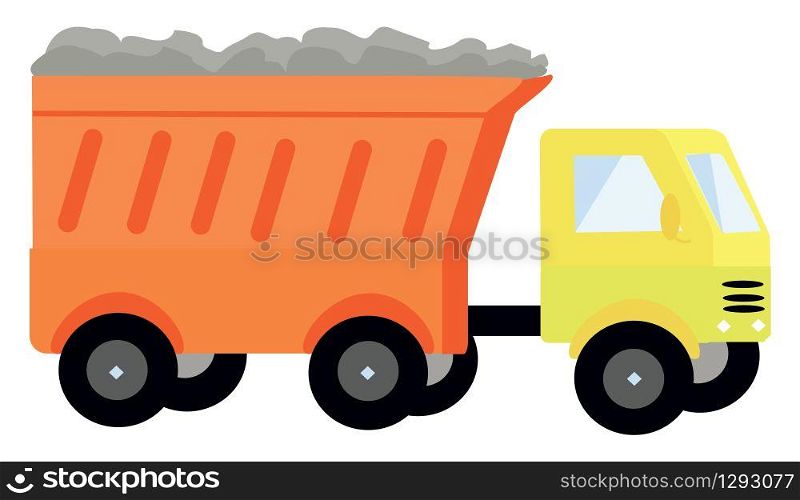 Big truck, illustration, vector on white background.