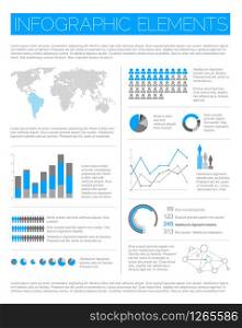 Big Vector set of Infographic elements for your documents and reports (light blue version)