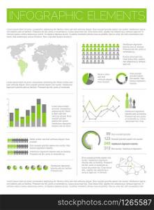 Big Vector set of Infographic elements for your documents and reports (light green version)