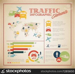 Big Vector set of Traffic Infographic elements for your documents and reports