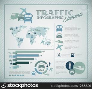 Big Vector set of Traffic Infographic elements for your documents and reports