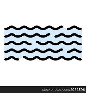 Big water flood icon. Outline big water flood vector icon color flat isolated. Big water flood icon color outline vector