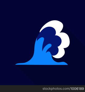 Big wave icon. Flat illustration of big wave vector icon for web. Big wave icon, flat style