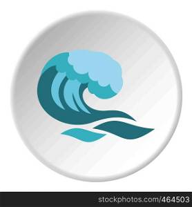 Big wave icon in flat circle isolated vector illustration for web. Big wave icon circle