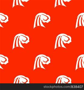 Big wave pattern repeat seamless in orange color for any design. Vector geometric illustration. Big wave pattern seamless
