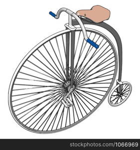 Big wheel bike, illustration, vector on white background.