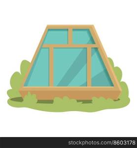 Big window house icon cartoon vector. Camping glamping. Nature forest. Big window house icon cartoon vector. Camping glamping