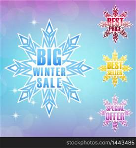 Big winter sale poster background. vector
