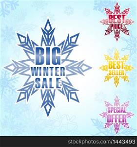 Big winter sale poster background. vector