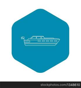Big yacht icon. Outline illustration of big yacht vector icon for web. Big yacht icon, outline style