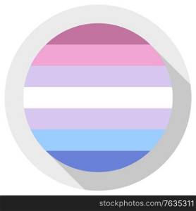 BiGender Pride Flag, rounded square shape icon on white background, vector illustration