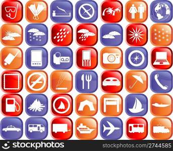 Biggest collection of different travel icons for using in web design