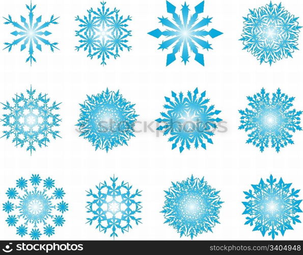 Biggest collection of vector snowflakes in different shape
