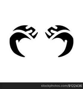 bighorn horn animal glyph icon vector. bighorn horn animal sign. isolated symbol illustration. bighorn horn animal glyph icon vector illustration