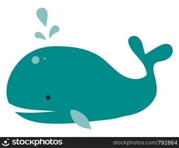 Bih blue whale, illustration, vector on white background.