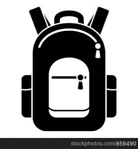 Bike backpack icon. Simple illustration of bike backpack vector icon for web design isolated on white background. Bike backpack icon, simple style