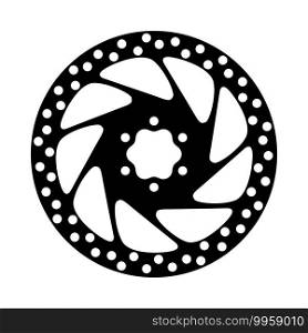 Bike Brake Disc Icon. Black Stencil Design. Vector Illustration.