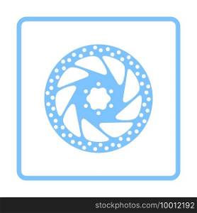 Bike Brake Disc Icon. Blue Frame Design. Vector Illustration.