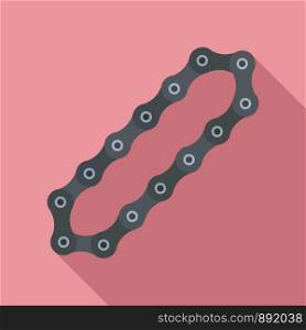 Bike chain icon. Flat illustration of bike chain vector icon for web design. Bike chain icon, flat style