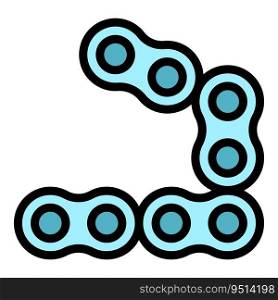 Bike chain icon outline vector. Motor part. Gear bike color flat. Bike chain icon vector flat