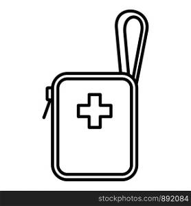 Bike first aid kit icon. Outline bike first aid kit vector icon for web design isolated on white background. Bike first aid kit icon, outline style