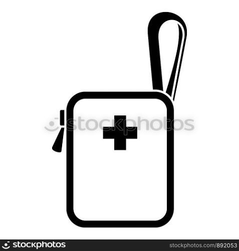 Bike first aid kit icon. Simple illustration of bike first aid kit vector icon for web design isolated on white background. Bike first aid kit icon, simple style