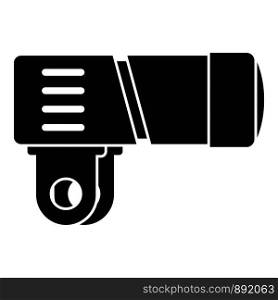 Bike flashlight icon. Simple illustration of bike flashlight vector icon for web design isolated on white background. Bike flashlight icon, simple style
