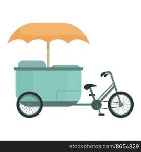 Bike food icon cartoon vector. Street truck. Shop coffee. Bike food icon cartoon vector. Street truck