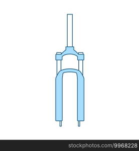 Bike Fork Icon. Thin Line With Blue Fill Design. Vector Illustration.