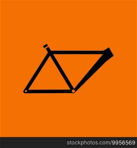 Bike Frame Icon. Black on Orange Background. Vector Illustration.