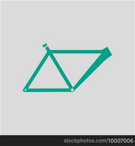 Bike Frame Icon. Green on Gray Background. Vector Illustration.