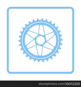 Bike Gear Star Icon. Blue Frame Design. Vector Illustration.