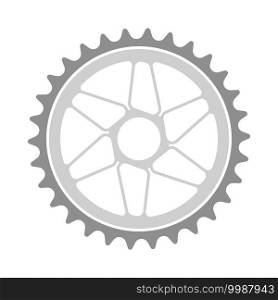Bike Gear Star Icon. Flat Color Design. Vector Illustration.