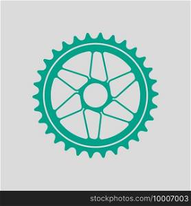 Bike Gear Star Icon. Green on Gray Background. Vector Illustration.
