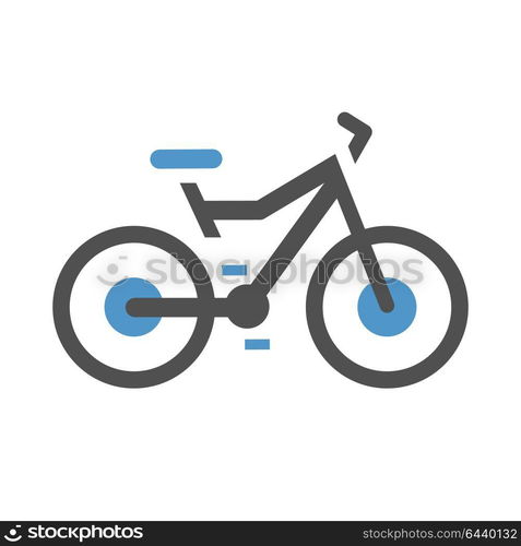 Bike - gray blue icon isolated on white background. bike flat icon