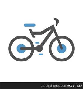 Bike - gray blue icon isolated on white background. bike flat icon