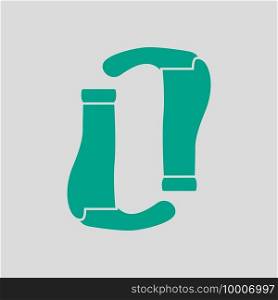 Bike Grips Icon. Green on Gray Background. Vector Illustration.