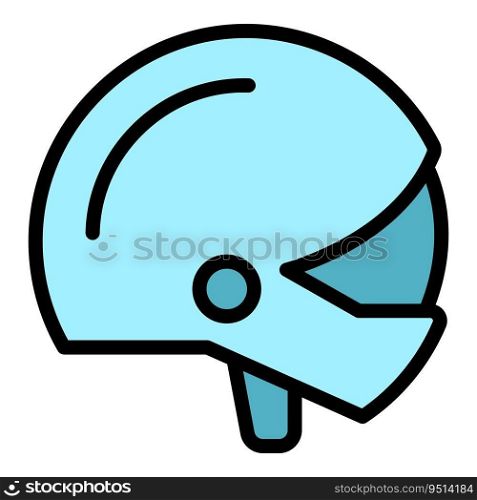 Bike helmet icon outline vector. Motorcycle equipment. Biker gear color flat. Bike helmet icon vector flat