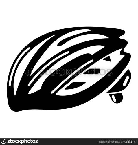 Bike helmet protection icon. Simple illustration of bike helmet protection vector icon for web. Bike helmet protection icon, simple black style