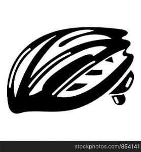 Bike helmet protection icon. Simple illustration of bike helmet protection vector icon for web. Bike helmet protection icon, simple black style