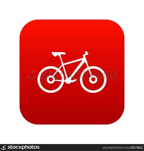 Bike icon digital red for any design isolated on white vector illustration. Bike icon digital red