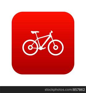 Bike icon digital red for any design isolated on white vector illustration. Bike icon digital red