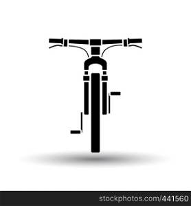 Bike icon front view. Black on White Background With Shadow. Vector Illustration.