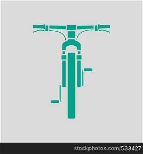 Bike Icon Front View. Green on Gray Background. Vector Illustration.