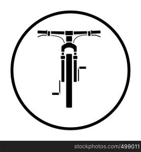 Bike icon front view. Thin Circle Stencil Design. Vector Illustration.
