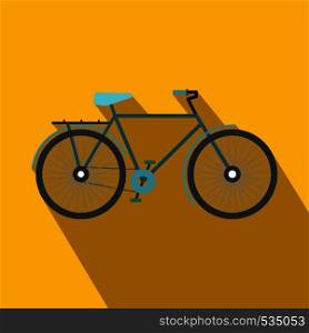 Bike icon in flat style on a yellow background. Bike icon in flat style